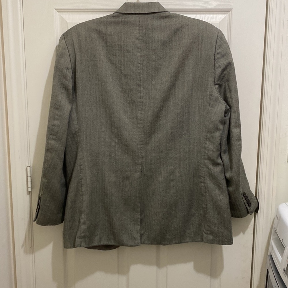 Lauren by Ralph Lauren Men Herringbone Silk & Wool 46R Blazer - Picture 2 of 14